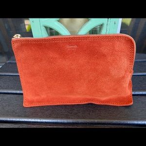HAMMITT Rust Suede Leather Pouch Clutch Cosmetic